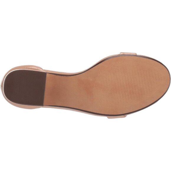 Womens Blh Pu Faux Suede Two Strap Open Rounded Toe Chunky Block Heeled Sandal - Picture 5 of 9